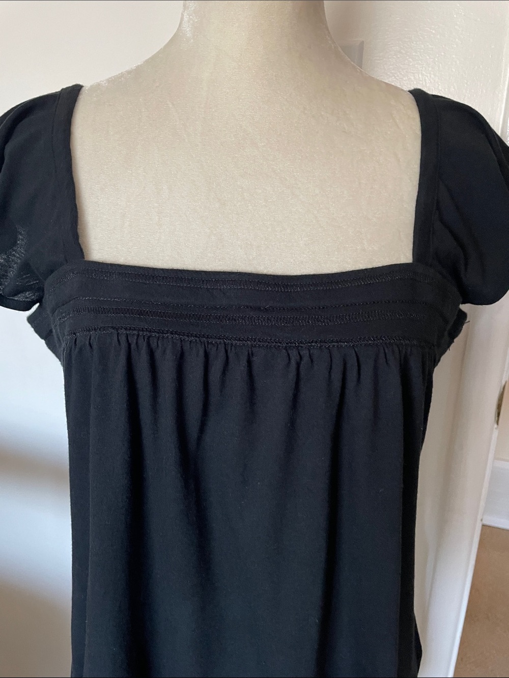 Mossimo Supply Co. Black Square-Neck Flutter Sleeve Tunic - Picture 2 of 9